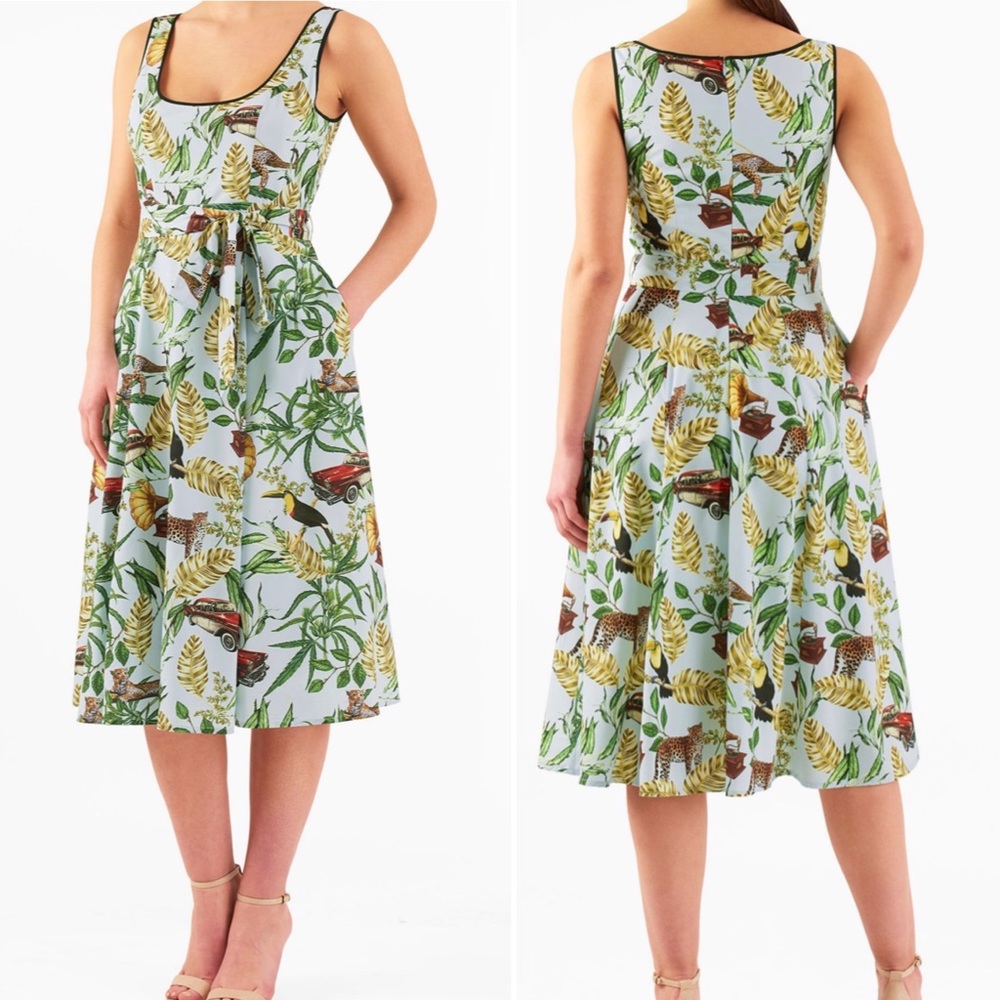 Eshakti crepe tie sash dress